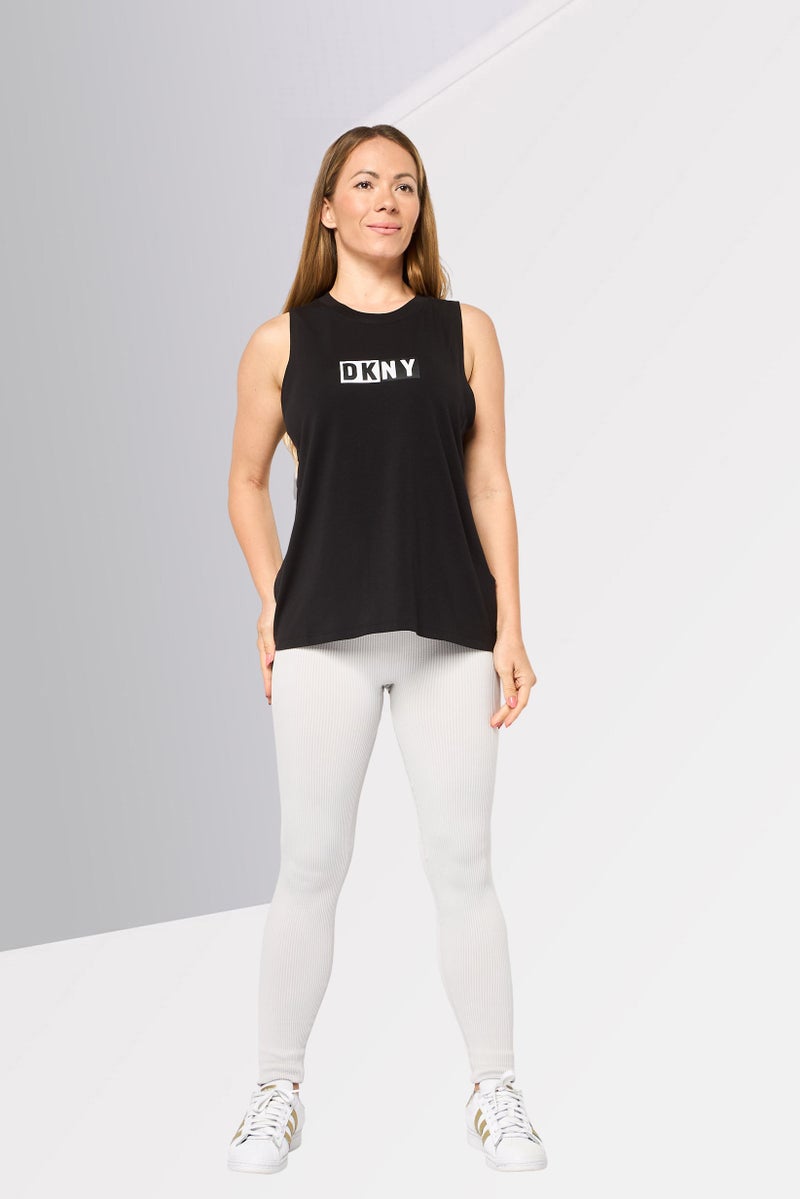 DKNY Sport Women Sportswear Fit Sleeveless Training Tank Top, Black - Image 2