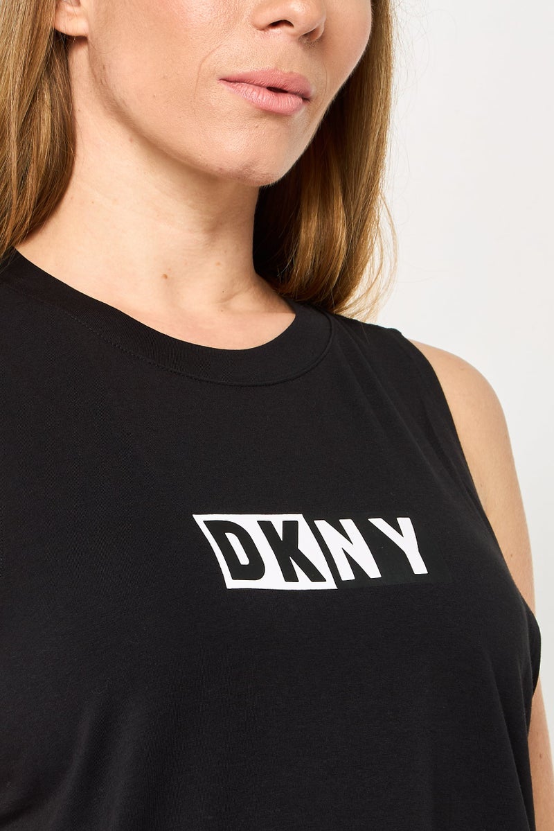 DKNY Sport Women Sportswear Fit Sleeveless Training Tank Top, Black - Image 3