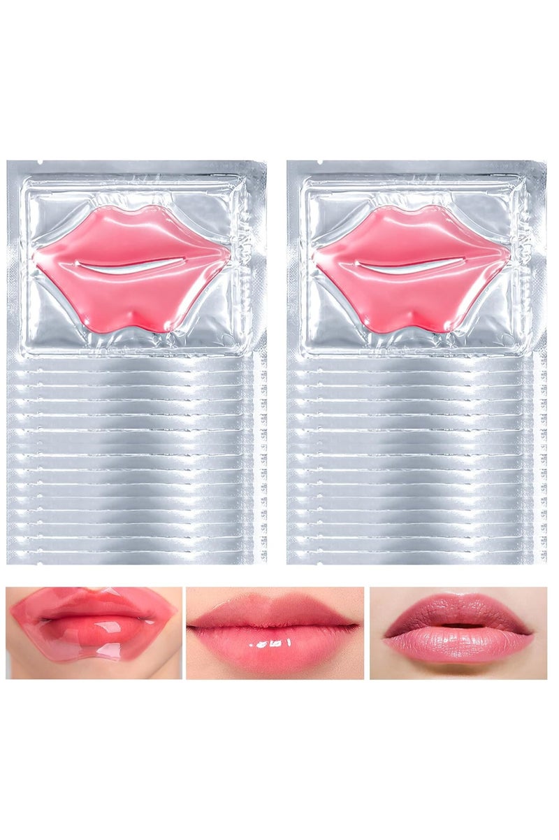 10Pcs Crystal Lip Mask, Moisturizing Collagen Crystal Lip Mask, Lip Care Gel Pads for Dry Lips, Lip Patches, Reduce lip Wrinkles, Remove Chapped Skin, Firming Hydrating Plumping Your Lips (Pink) - Image 1