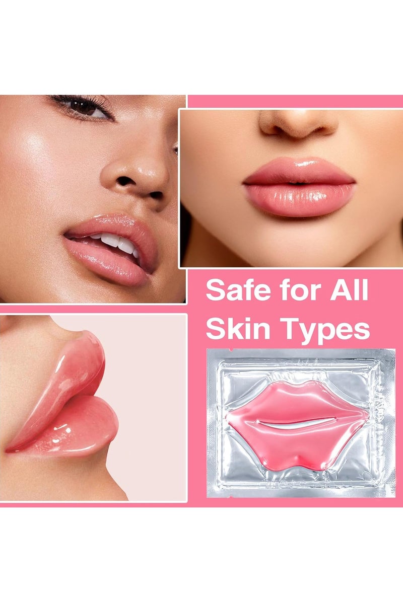 10Pcs Crystal Lip Mask, Moisturizing Collagen Crystal Lip Mask, Lip Care Gel Pads for Dry Lips, Lip Patches, Reduce lip Wrinkles, Remove Chapped Skin, Firming Hydrating Plumping Your Lips (Pink) - Image 3