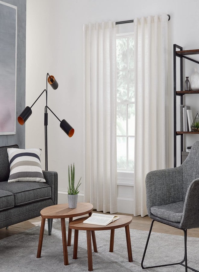 MODE Industrial Room Darkening Collection 1 1/8” diameter Industrial Curtain Rod Set with Steel Wall Mounted Expandable Curtain Rod, Blocks Light, Fits 72” to 144” Windows, Graphite - Image 3