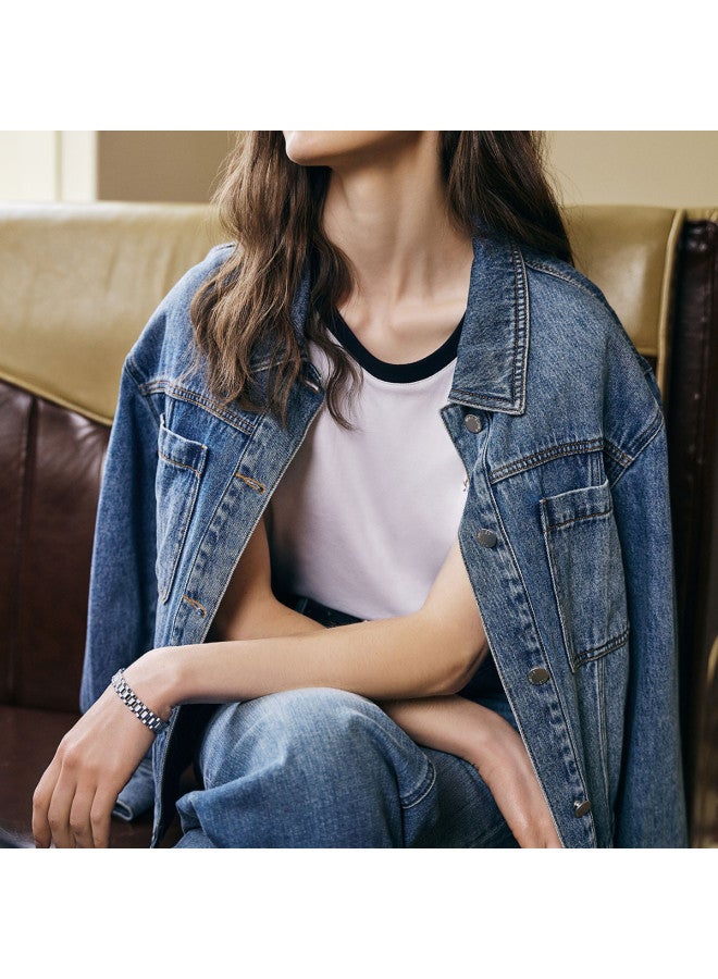 Hush Puppies Autumn American Vintage Fashion Versatile Pure Cotton Denim Women's Jacket - Image 3