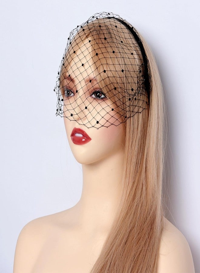 Fumwase Veil Fascinator Headband for Women Tea Party Fascinator Hats with Rhinestone for Wedding Bridal 1920s Tea Party - Image 4