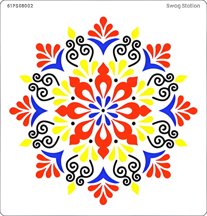 SWAGSTATION Reusable DIY Mandala Pattern Large Size Stencils (12"x12") - Decorative Reusable Mandala Stencils for Art & Craft - Home Décor, Wall Painting - Image 2