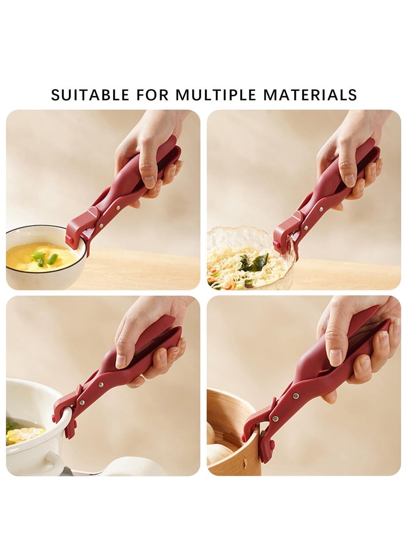 SUNSAR Anti-Scald Bowl Holder Clip,2Pcs Silicone Non-Slip Heat Insulation Anti-Scald Clip,Multi-Purpose Anti-Scalding Hot Plate Tongs Bowl Clips - Image 3