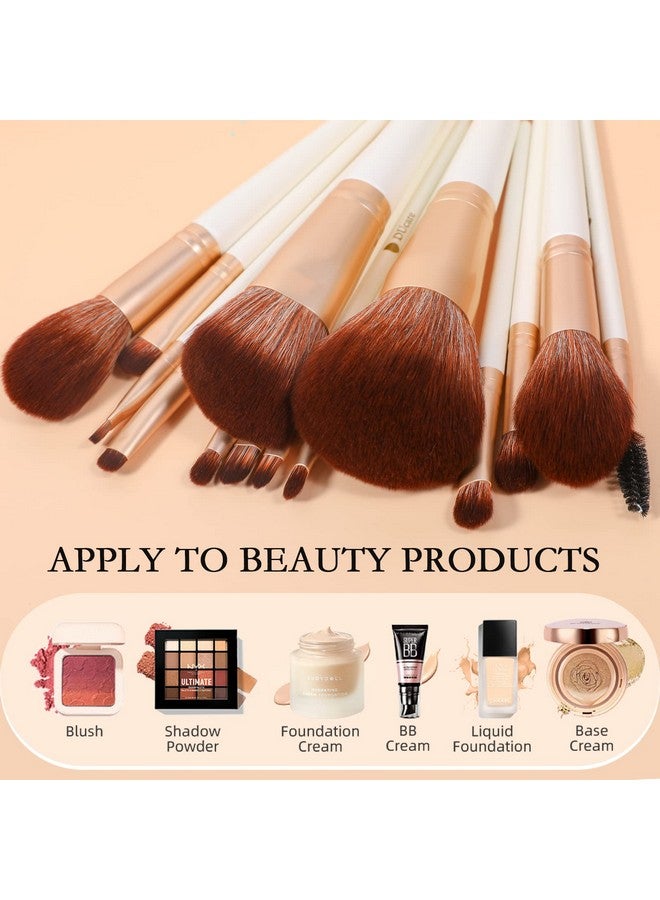 DUcare Makeup Brushes Set 14Pcs Professional Synthetic Essential Face Eye Shadow Eyeliner Foundation Blush Lip Powder Liquid Cream Blending Brow Brushes Make Up Brushes Set - Image 2