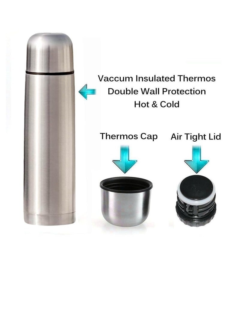 XiuWoo Stainless Steel Vacuum Bottle Sweat Free Leakproof Dishwasher Safe Water Bottle Silver 1Liters - Image 3