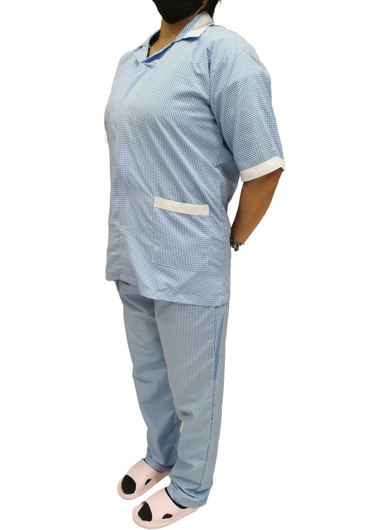 Rannah's Uniform Women's Housekeeper Uniform, Short Sleeve, Light Fabric, Summer, Checkers Pattern - Image 3