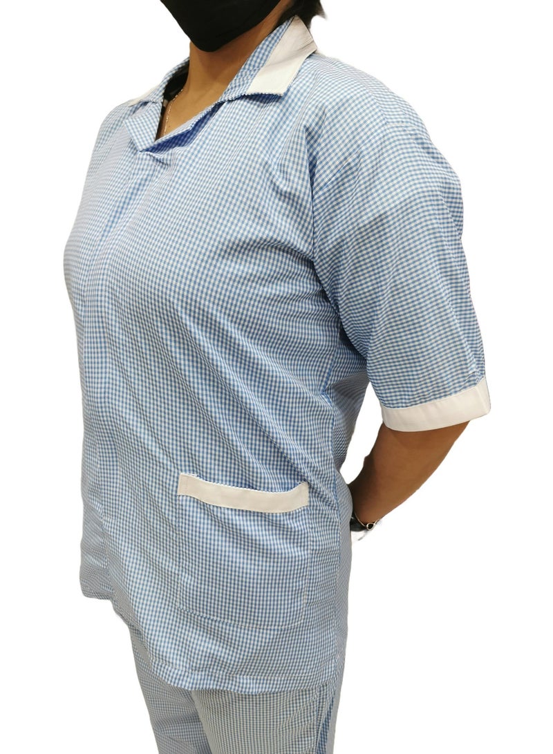 Rannah's Uniform Women's Housekeeper Uniform, Short Sleeve, Light Fabric, Summer, Checkers Pattern - Image 2