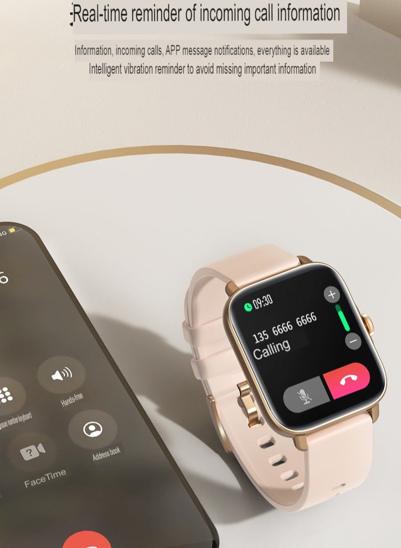 AROAQ Smart Watch, 1.7" Large HD Display Fitness Tracker Watch, Ip67 Waterproof Long Battery Life Smart Wrist Watch, Heart Rate Sleep Monitor Health Monitor Watch with 28 Sports Mode, (Gold) - Image 4