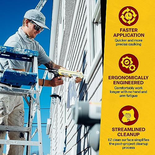 Dripless ETS2000 The Yellow Gun Composite Caulk Gun - Dripless Caulking Gun for 10 oz Cartridges or Tubes - Lightweight Body - 12:1 Thrust Ratio - Pro Painter Preferred - Image 3