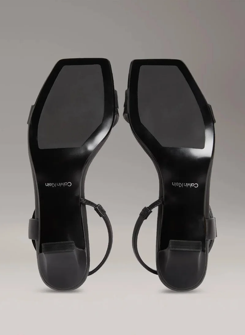 Calvin Klein Ck Black Leather Heeled Sandals for Women | Best Price UAE