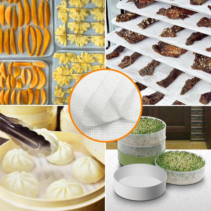 Ayovoch Silicone Dehydrator Sheets 6 Pcs, Resuable Non-stick Mat 11 x 8in for Food Dehydrator Freeze Dryer to Prevent Food Spills, Heat-Resistant Food-grade Dehydrator Trays, Dishwasher Safe - Image 4