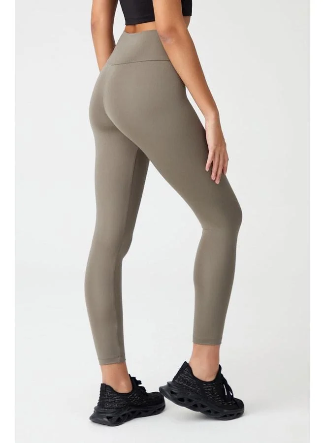 Los Ojos Khaki Cross-Waist Detail Envelope Tights