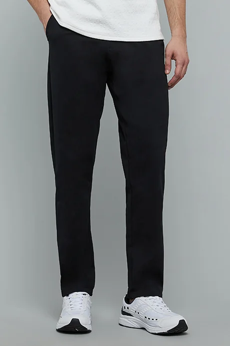 أر أند بي Solid Trackpants with Drawstring Waist