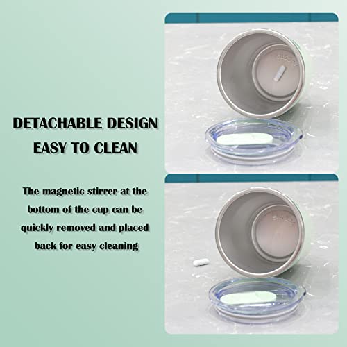 daasigwaa Rechargeable Self Stirring Mug - Magnetic Electric Auto Mixing Stainless Steel Cup for Office/Kitchen/Travel/Home Coffee/Tea/Hot Chocolate/Milk-350 ml/11.8 oz(White) - Image 3