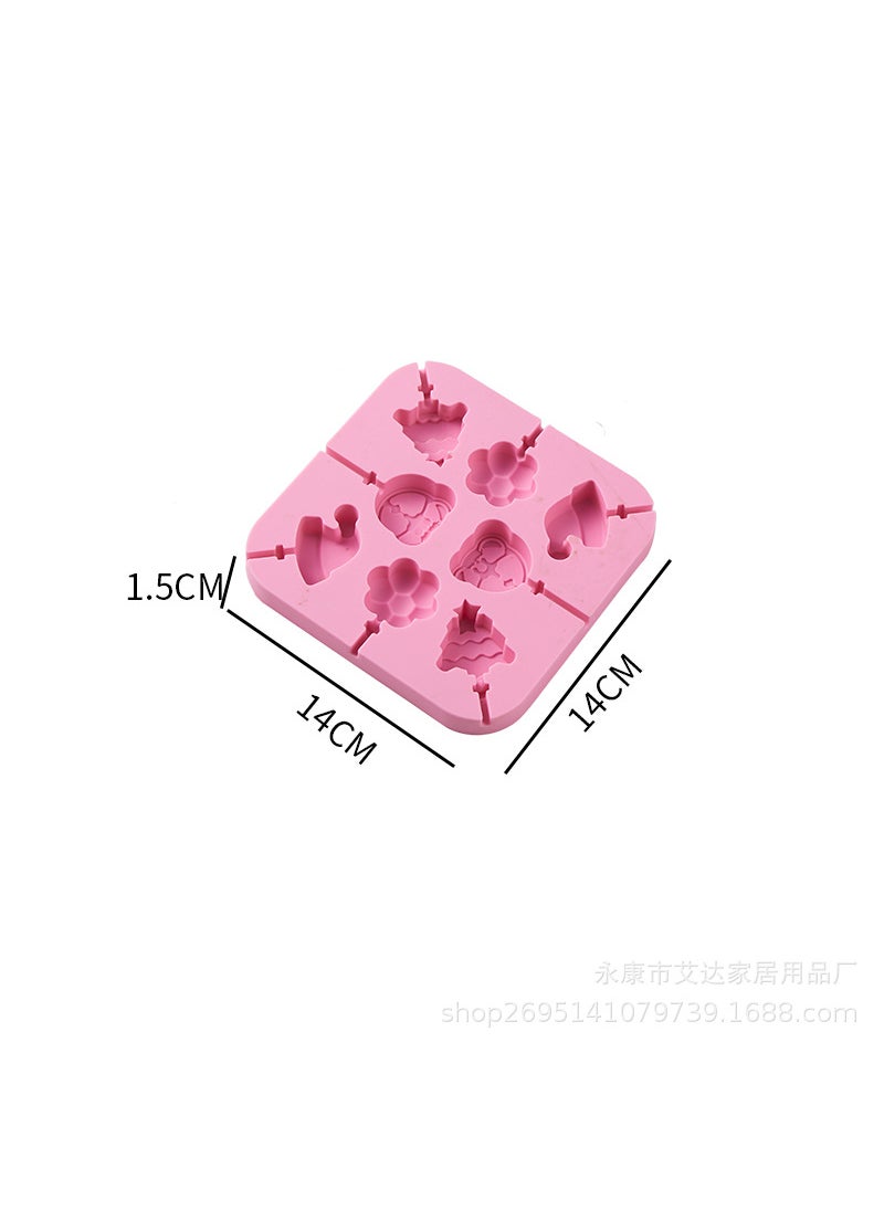 Generic - Silicone Cartoon Lollipop Mold for BakingUncovered Powder Square Christmas Hat Tree Uncovered Powder Square Christmas Hat Tree - Image 1