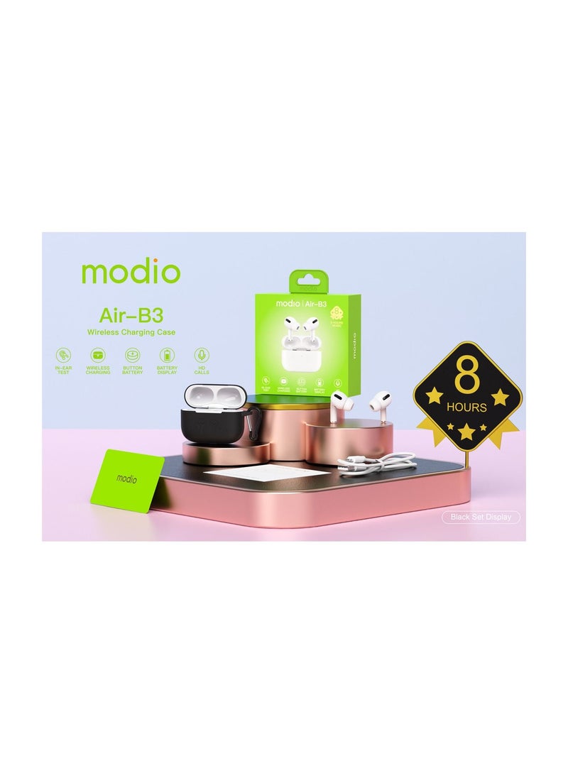 Modio Air-B3 Wireless Bluetooth Earbuds With HD Sound Quality and Touch Control Compatible With All Android Devices