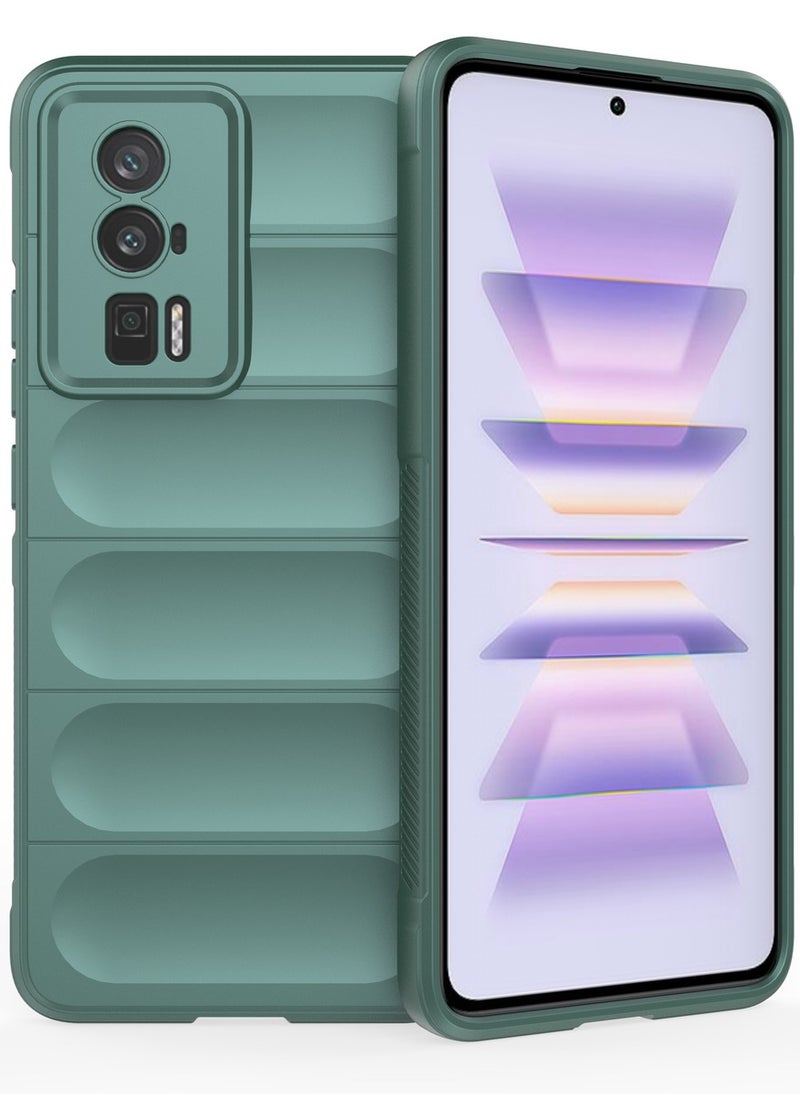 جولدن ماسك شاومى بوكو اف 5 برو/ريدمى كى 60/كى 60 برو (Xiaomi Poco F5 Pro/Redmi K60/K60 Pro) جراب ماجيك كيس كفر حماية للهاتف - (اخضر)  - Image 2