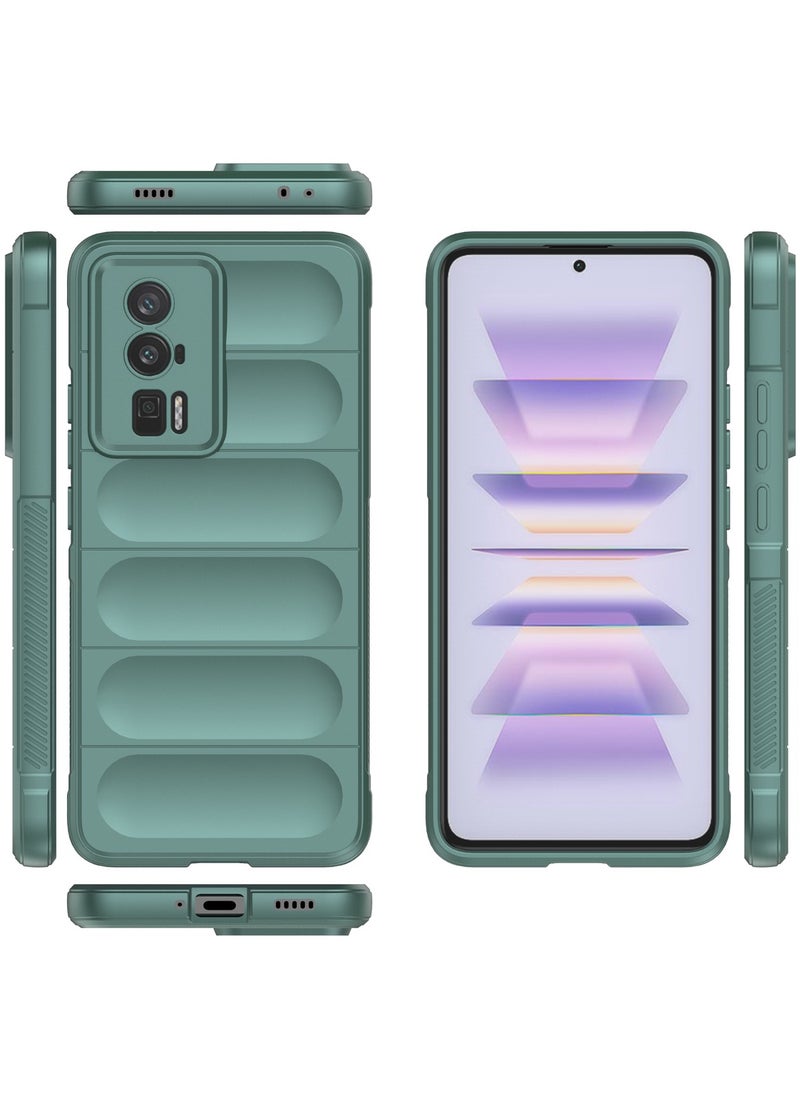 جولدن ماسك شاومى بوكو اف 5 برو/ريدمى كى 60/كى 60 برو (Xiaomi Poco F5 Pro/Redmi K60/K60 Pro) جراب ماجيك كيس كفر حماية للهاتف - (اخضر)  - Image 3
