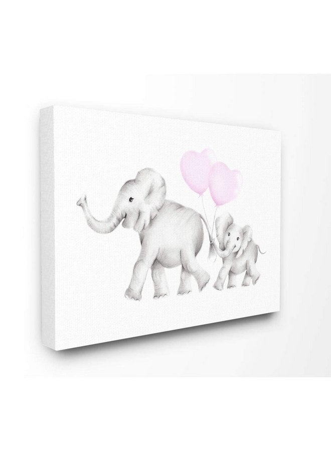 ستوبيل إنداستريز لوحة فنية جدارية من قماش ممدود عليها صورة فيلة أم وطفل من شركة Stupell Industries، مقاس 16 × 1.5 × 20، صُنعت بفخر في الولايات المتحدة الأمريكية - Image 1