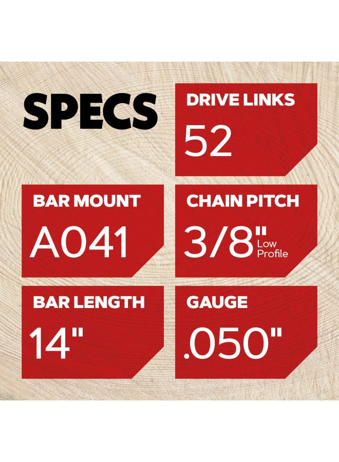 Oregon 27856 14-Inch Guide Bar and AdvanceCut S52 Chainsaw Chain Combo, Fits Echo, Craftsman, Homelite, Poulan and More - Image 2