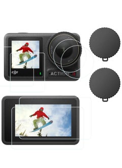 KASTWAVE Screen Protector for DJI OSMO Action 4 Camera - Includes Tempered Glass LCD Display Film, Lens Protector, and Silicone Lens Cap Cover, 0.3mm 9H Hardness Anti-Scratch Anti-Bubble (6+2 Pack)  - Image 1