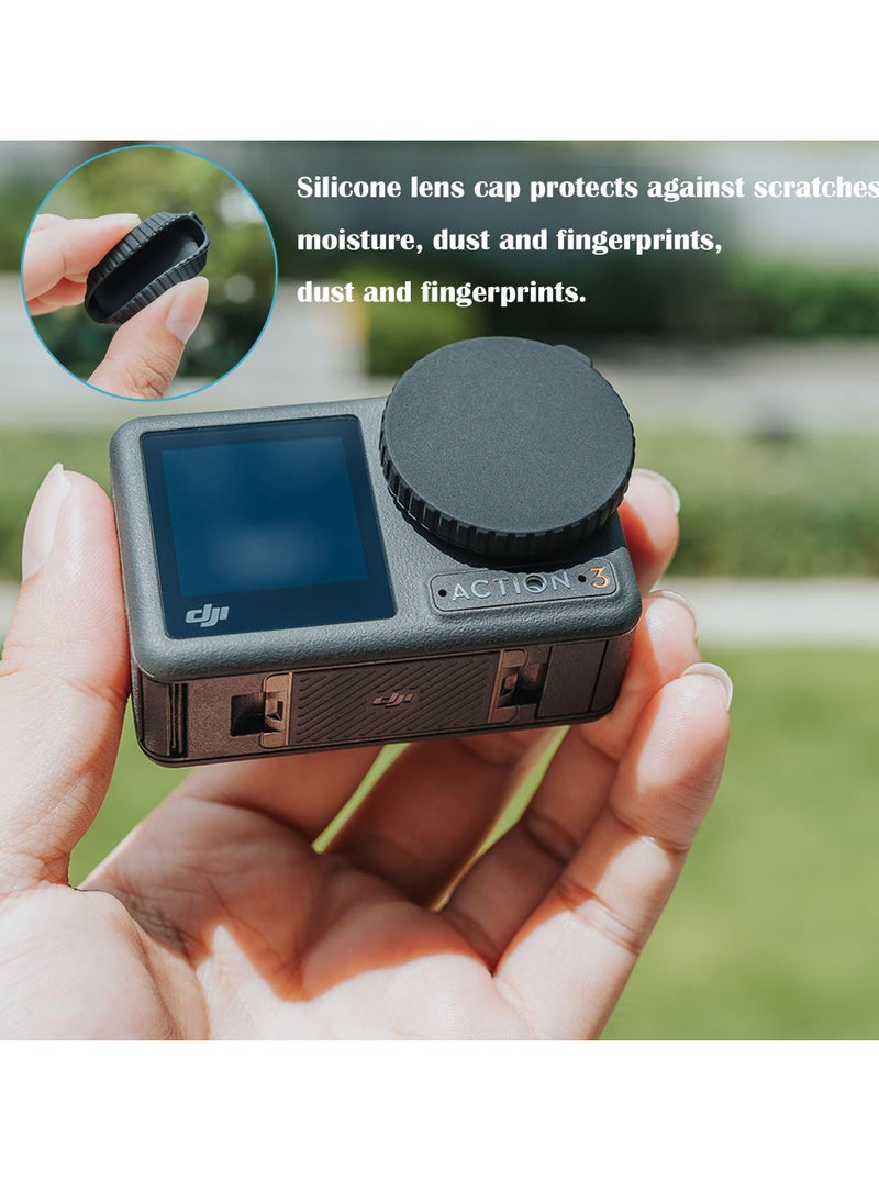 KASTWAVE - Screen Protector for DJI OSMO Action 4 Camera - Includes Tempered Glass LCD Display Film, Lens Protector, and Silicone Lens Cap Cover, 0.3mm 9H Hardness Anti-Scratch Anti-Bubble (6+2 Pack) - Image 1