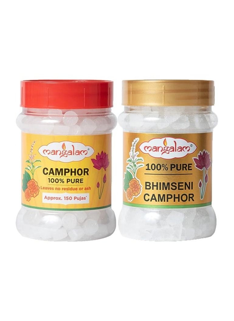 Mangalam Mangalam Camphor Tablet 100g and Bhimseni Camphor 100g  - Image 1