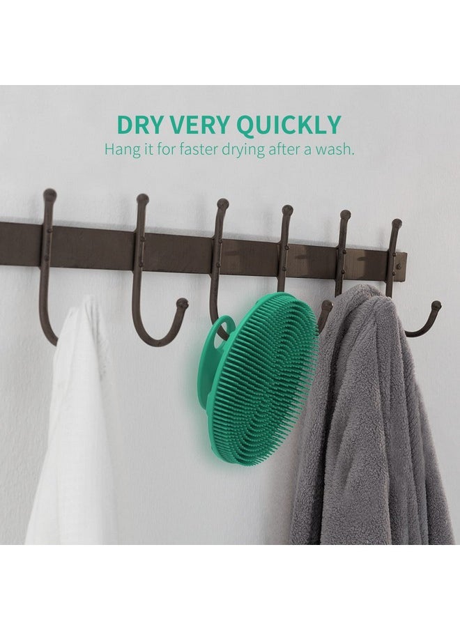 BEAUTAIL - Silicone Body Scrubber Shower Bath Brush, More Hygienic Than Traditional Loofah, Lather Nicely, Long lasting, Gentle Exfoliating for Women Men Baby Sensitive Skin, 1 Pack, Green - Image 1