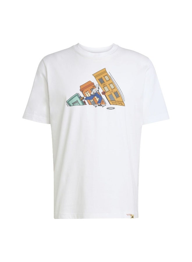 Adidas Adidas M Ddl Skate T White Graphic Tee (Short Sleeve) T-Shirts For Men - Image 1