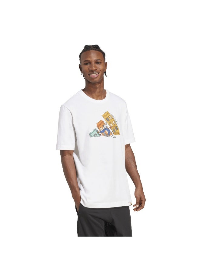 Adidas Adidas M Ddl Skate T White Graphic Tee (Short Sleeve) T-Shirts For Men - Image 4