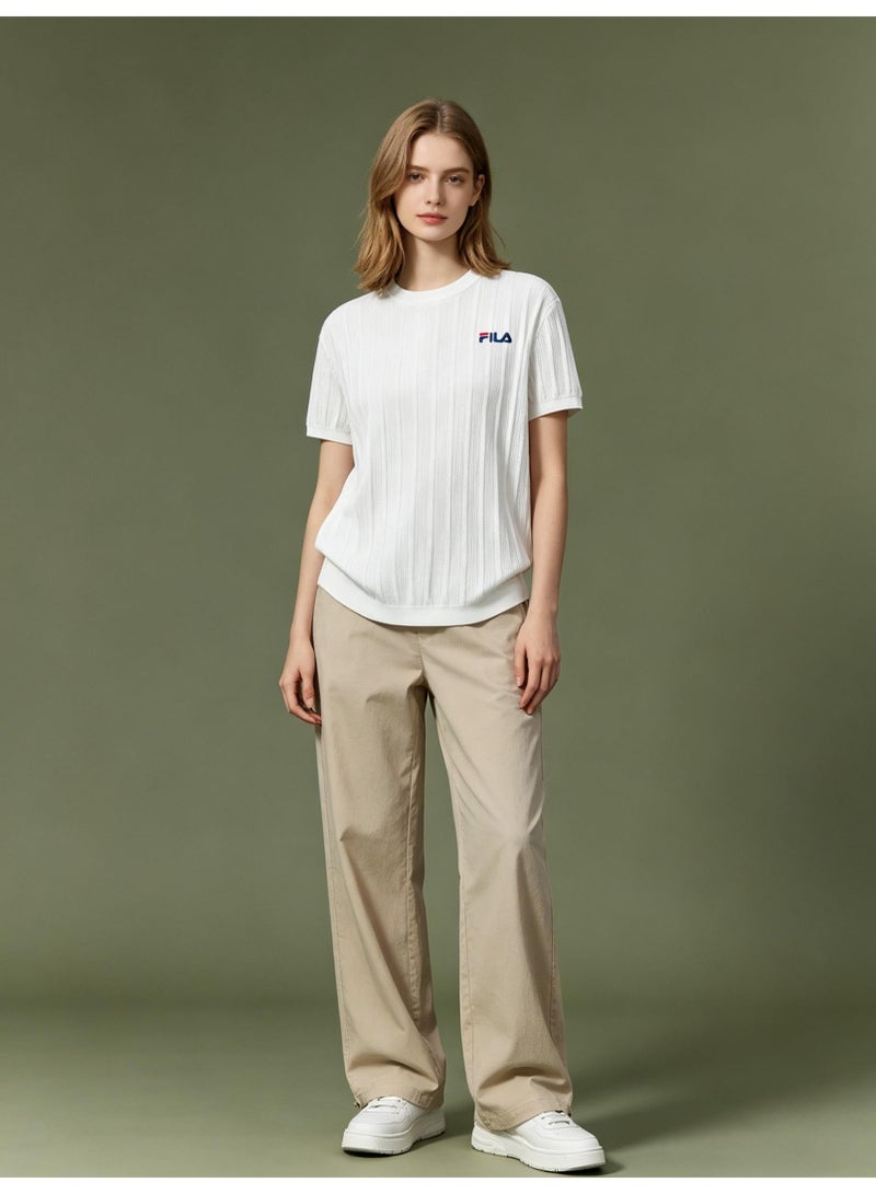 فيلا FILA men's and women's short-sleeved T-shirts with vertical pits and round neck knitted. - Image 5