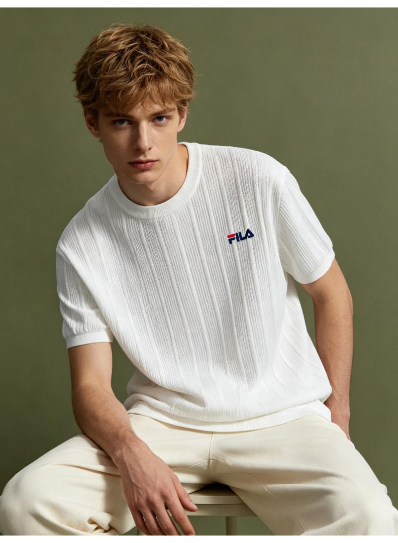 فيلا FILA men's and women's short-sleeved T-shirts with vertical pits and round neck knitted. - Image 1