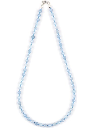 Güneş Avm Gunes Avm Aquamarine Natural Stone 6 mm Knotted Necklace  - Image 2