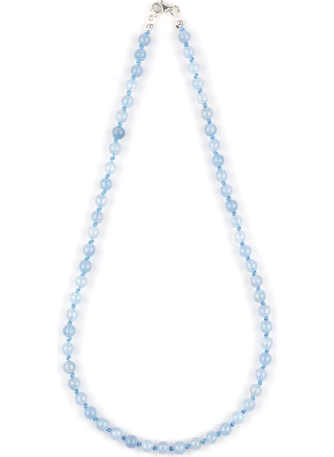 Güneş Avm Gunes Avm Aquamarine Natural Stone 6 mm Knotted Necklace  - Image 2