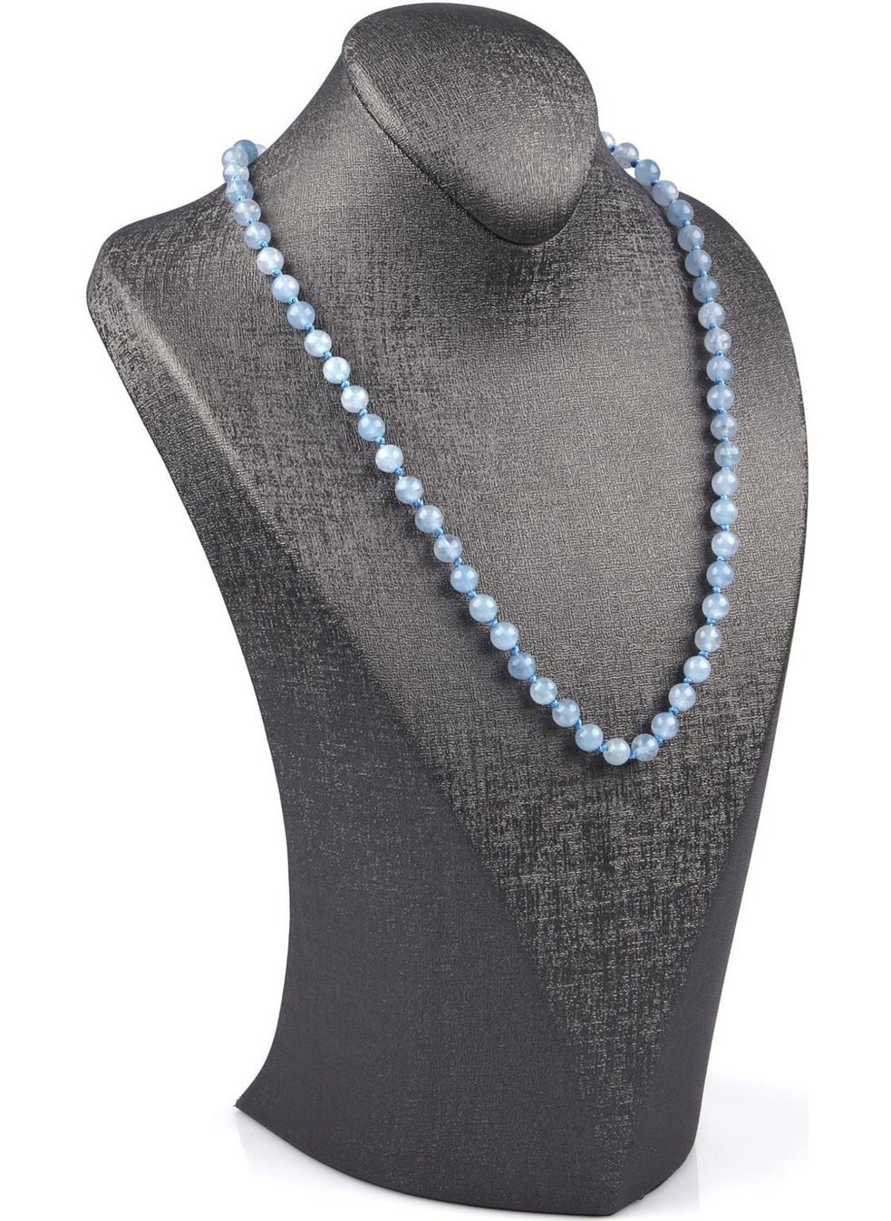 Güneş Avm Gunes Avm Aquamarine Natural Stone 6 mm Knotted Necklace  - Image 1