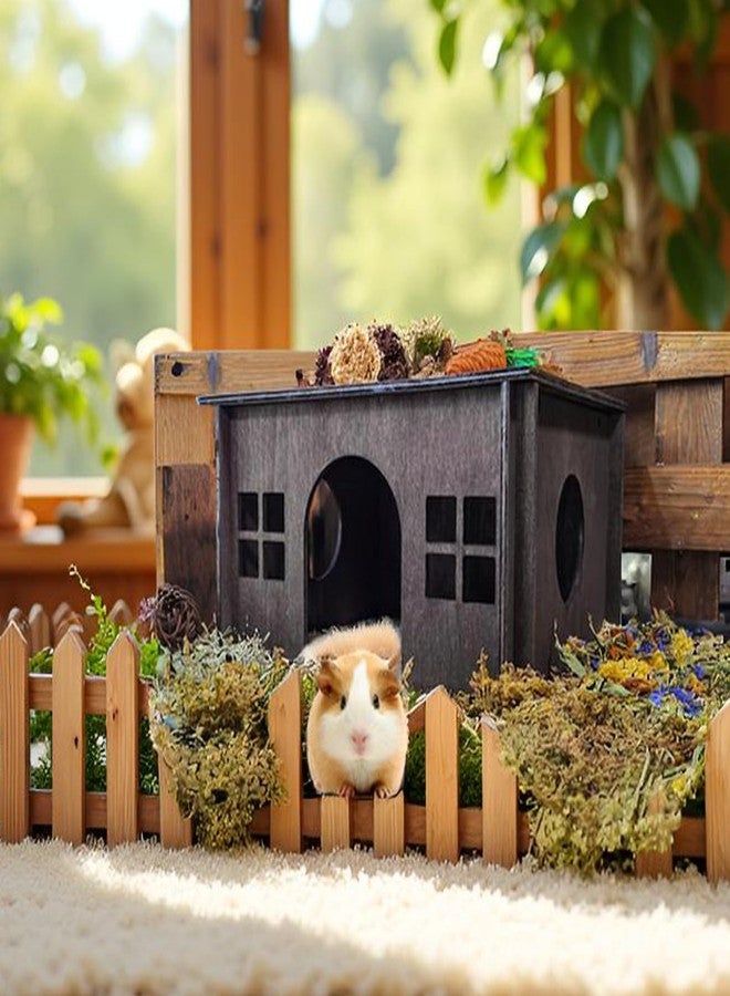 WHEARTED Large Rabbit Hideout, Rabbit Houses and Hideouts, Wooden Bunny House and Hideouts, Bunny Castle with Multiple Windows, Chinchilla and Guinea Pigs Hut Hideout - Image 4