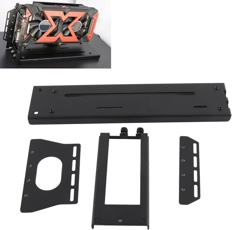 Vertical GPU Mount PCI E 3.0 X16 Graphics Card Support Bracket, Adjustable ARGB LED Holder for ATX PC Case with Magnetic Base, Compatible with 1 - 3 Slot GPUs (26*6.2*12.8 cm) - Image 2