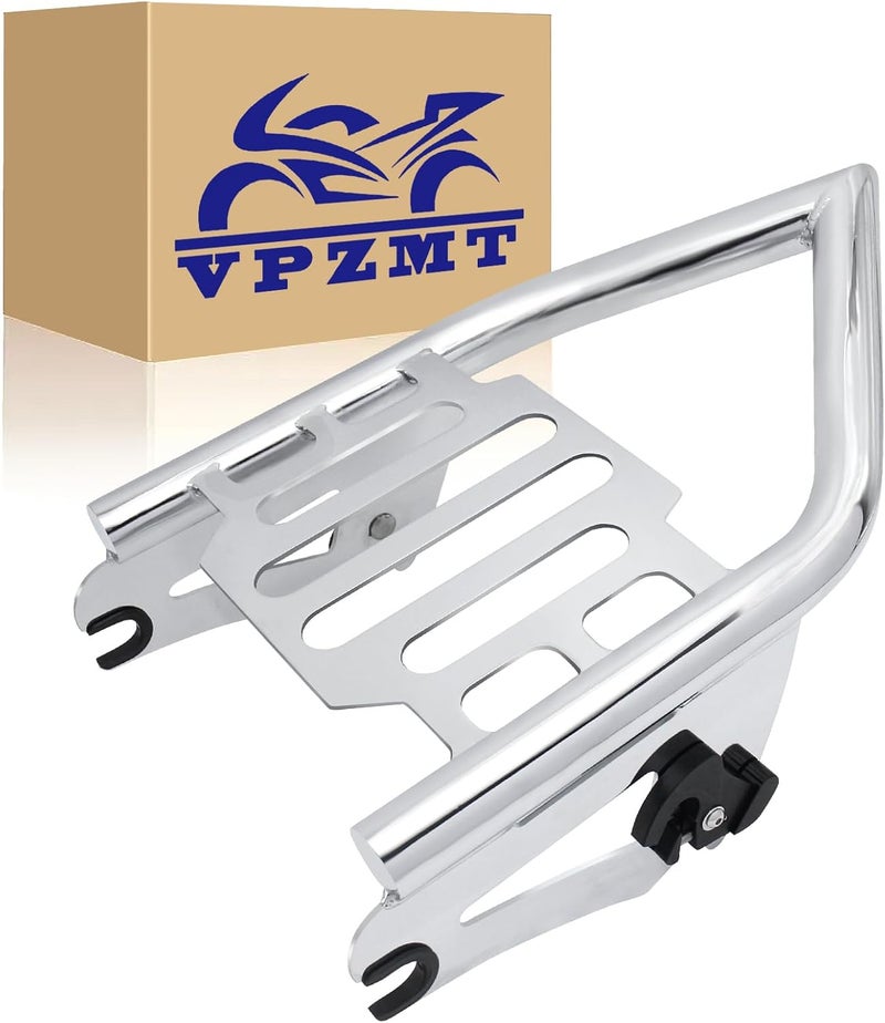 VPZMT Sissy Bar Backrest Detachable Luggage Rack for Harley Davidson Sportster XL 883 1200 Softail Dyna 2006-2020 (Chrome) - Image 1