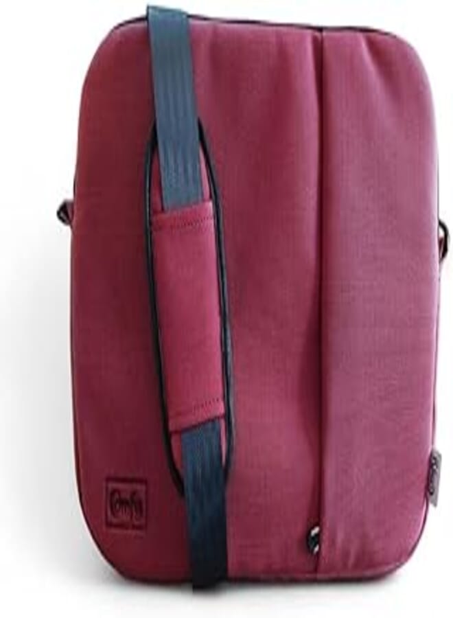 Comfy Leather Laptop Sleeve, Laptop and Tablet Lightweight Protective Case with Secure Zipper, Water-Resistance, Front Storage Pocket and Padded Interior - Burgundy 
