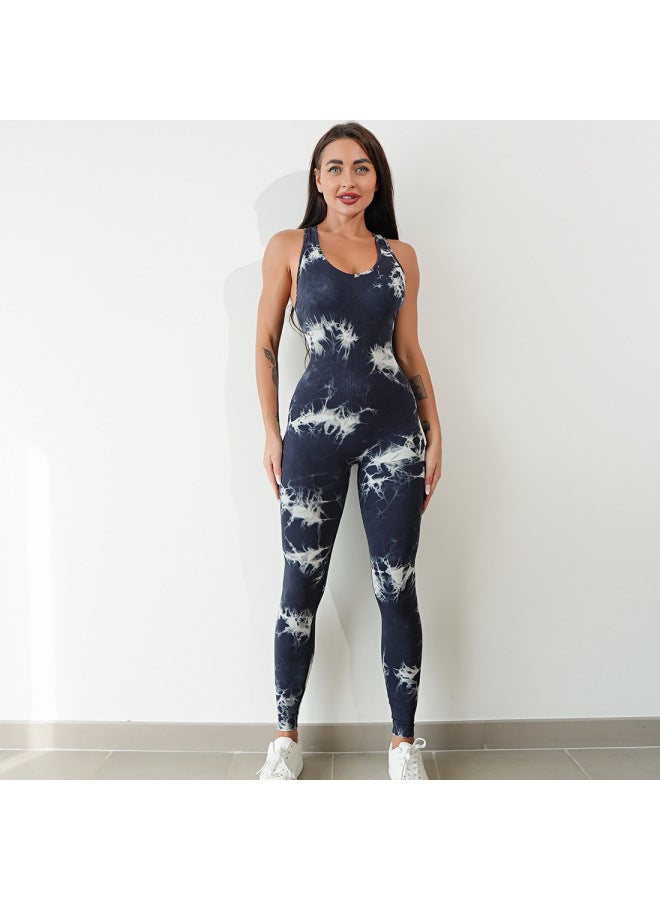 Strict Selection Of European And American Yoga Clothing Suit Jumpsuit Sports Pants Seamless Breathable Tie-dye Hip Tight Fitness Women