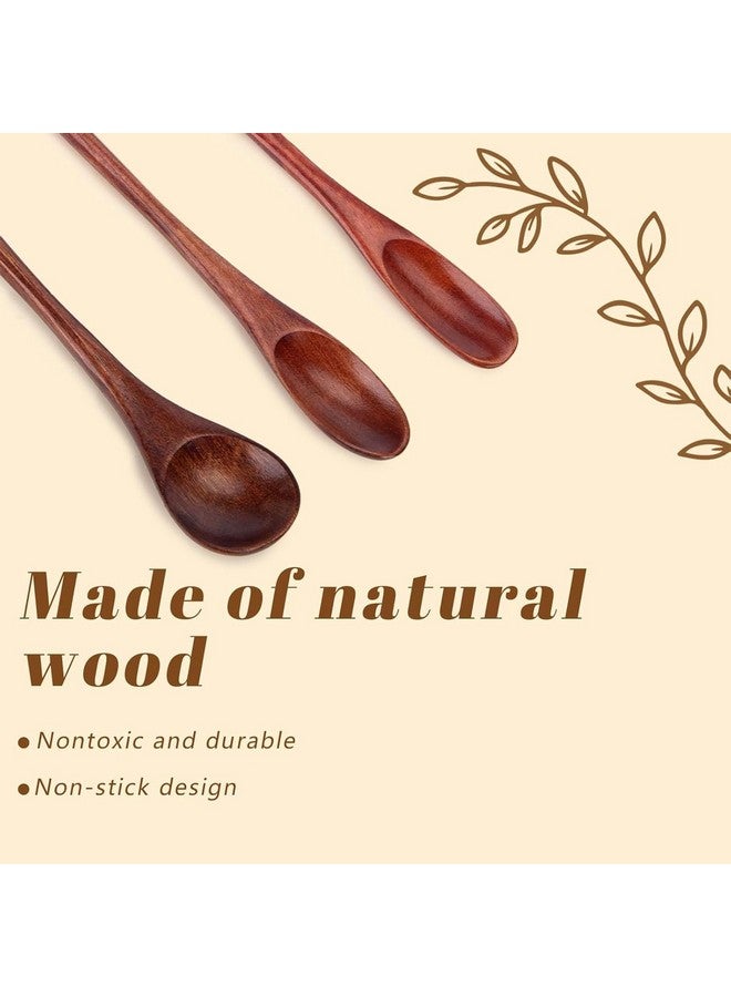 HANSGO 9PCS Wooden Honey Spoons, Mixing Coffee spoon with Long Handle for Jam Dessert Stirring - Image 3