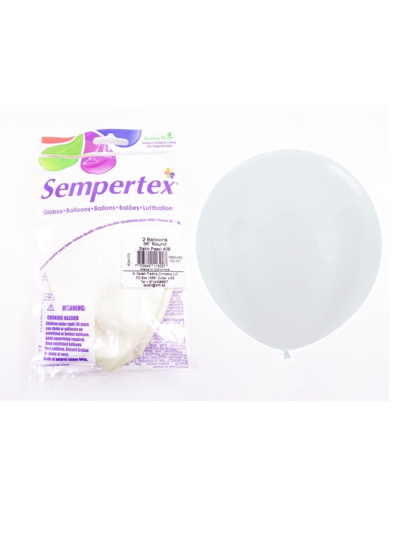 Sempertex 2 pcs, 36" Round Balloons, Satin Pearl, Latex Balloons - Image 3
