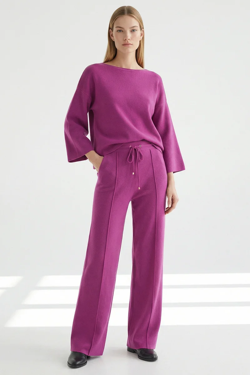 Exquise Elastic Waist Knitted Trousers