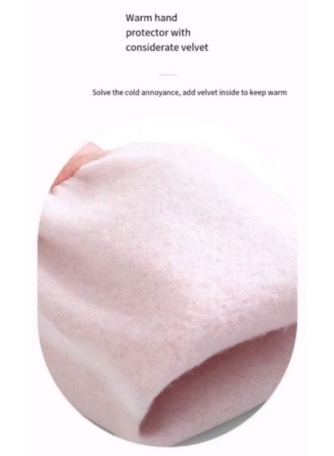 Household Dishwashing Gloves Plus Velvet Thick Waterproof Durable Cleaning Gloves Kitchen Cleaning Gloves Pink - Image 3