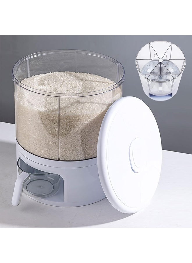 DUNISO 6 Grid Grain Dispenser,Rotating Grain Storage Bin,One-Click Output Large Capacity Food Dispenser,for Kitchen Small Grains, Beans, Rice,Pet Food - Image 5