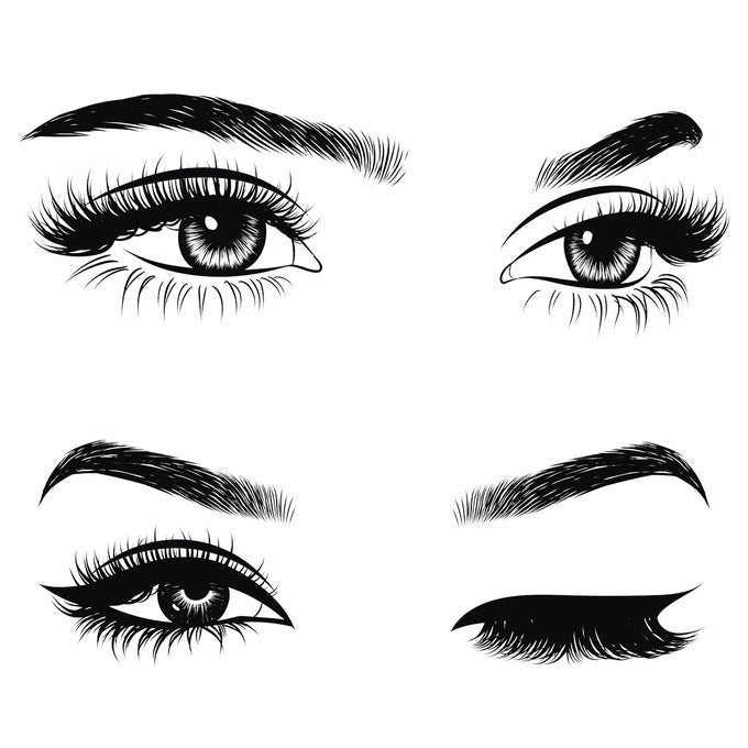 2 PIECES BEAUTIFUL WOMAN EYES WALL STICKERS FASHION EYEBROW EYELASHES WALL DECALS REMOVABLE PEEL STICK VINYL WALL DECAL ART FOR LIVING ROOM GIRLS WOMAN BEDROOM BEAUTY SALON DECOR