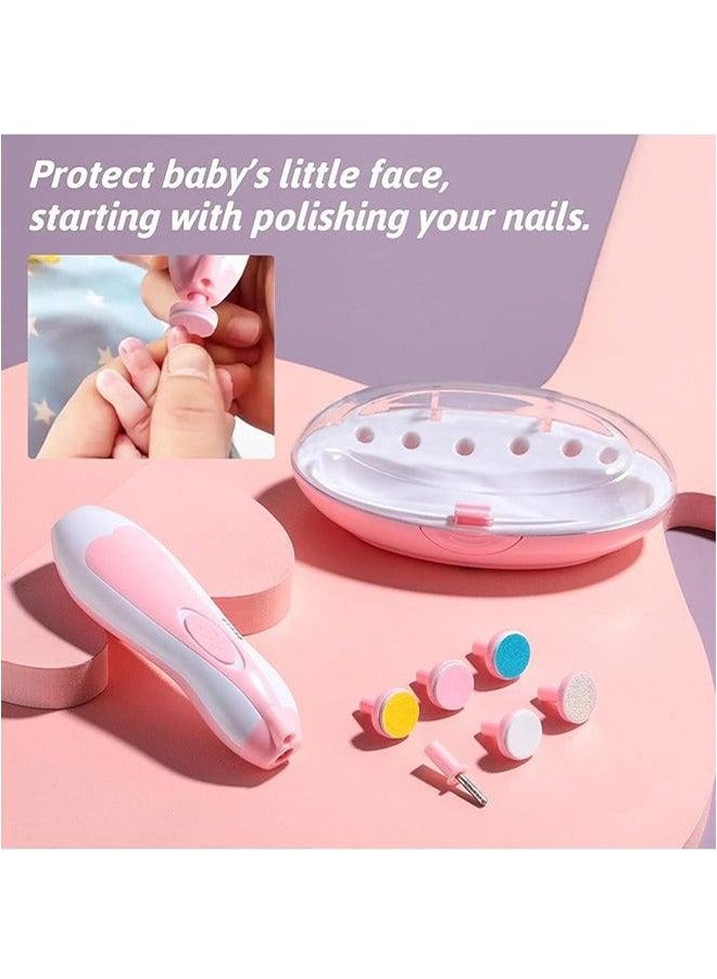BLOOMING TIME 6-In-1 Electric Nail File Kit With LED Light Is Suitable For Children, Will Not Damage The Stratum Corneum Or Nail Bed, Easy To Use And Multiple Settings, Portable Set, Pink - Image 2