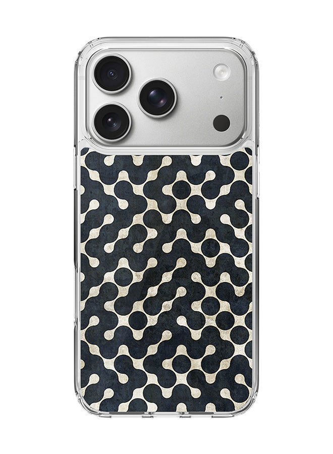 Stylizedd Classic Clear MagSafe Case for iPhone 17 Pro , Hybrid Soft Case Flexible Edges Anti Drop TPU PC Gel Thin Transparent Cover [ Designed for iPhone 17 Pro ] - Connect The Dots (Black) Full Print - Image 1